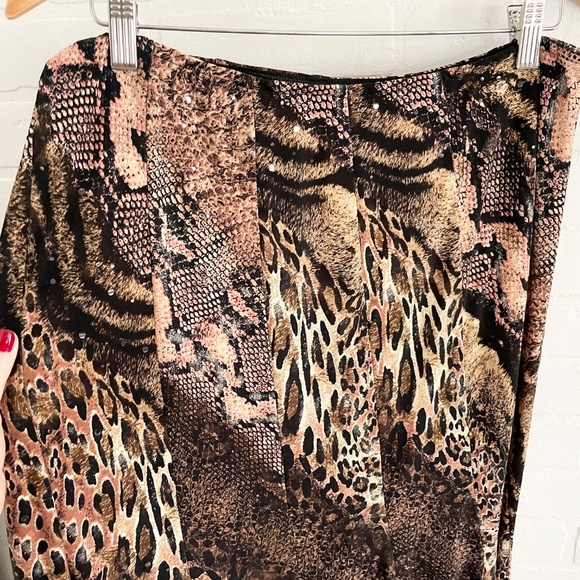 Joseph Ribkoff Maxi Skirt Y2K Mobwife Slinky Snakeskin Animal print fairy 18 - Picture 3 of 12